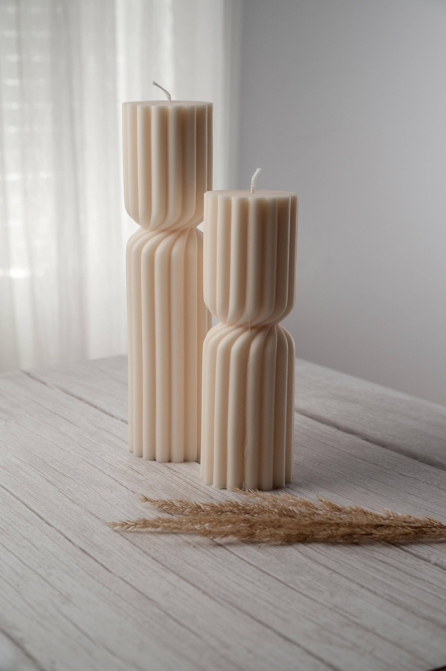 Twisted Ribbed Pillar Candle
