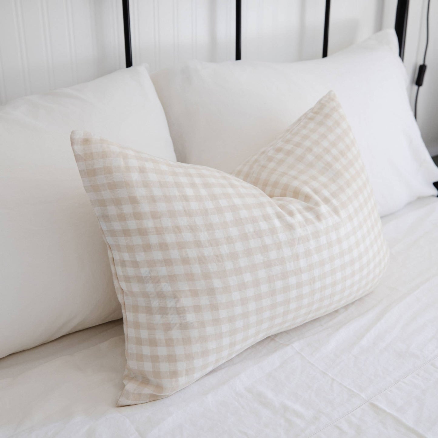Linen Natural Gingham Pillow