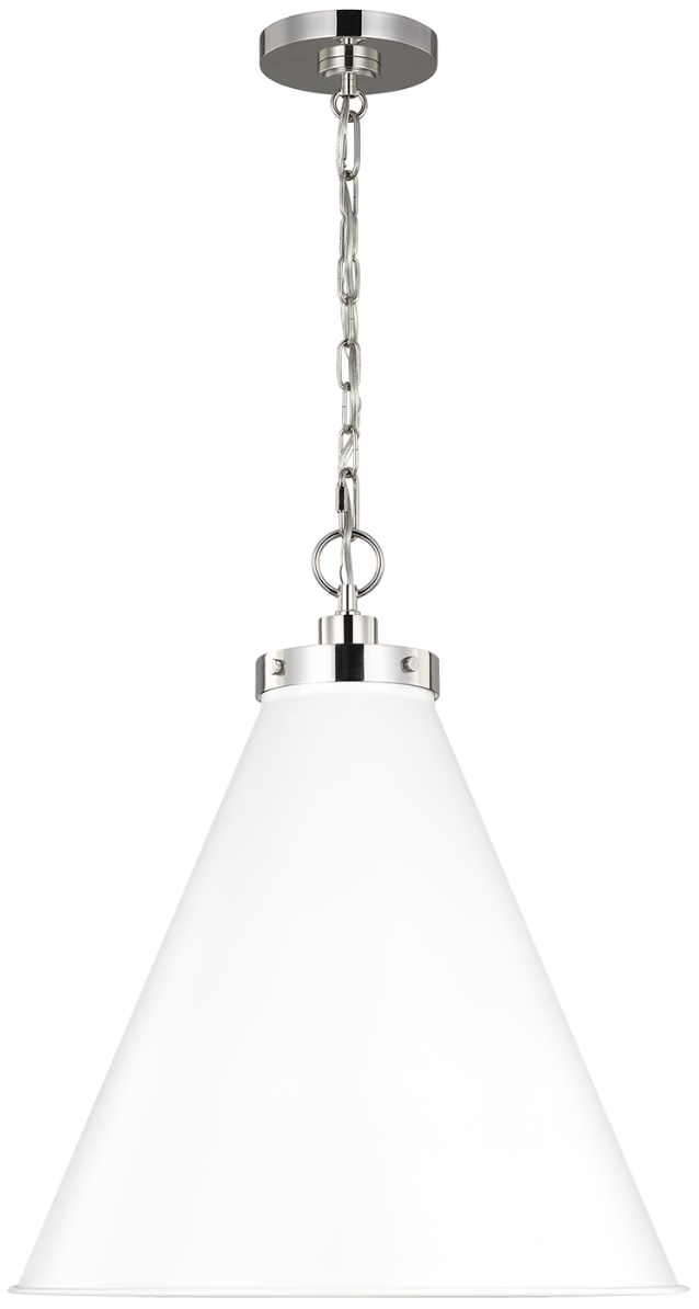 Wellfleet Cone Pendant - Matte White