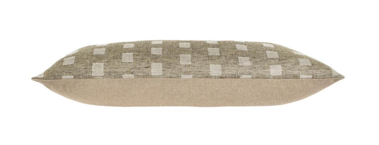 Check Linen Pillow, Natural
