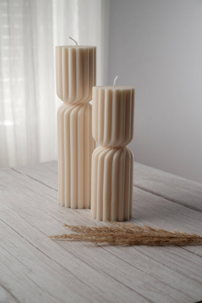 Twisted Ribbed Pillar Candle