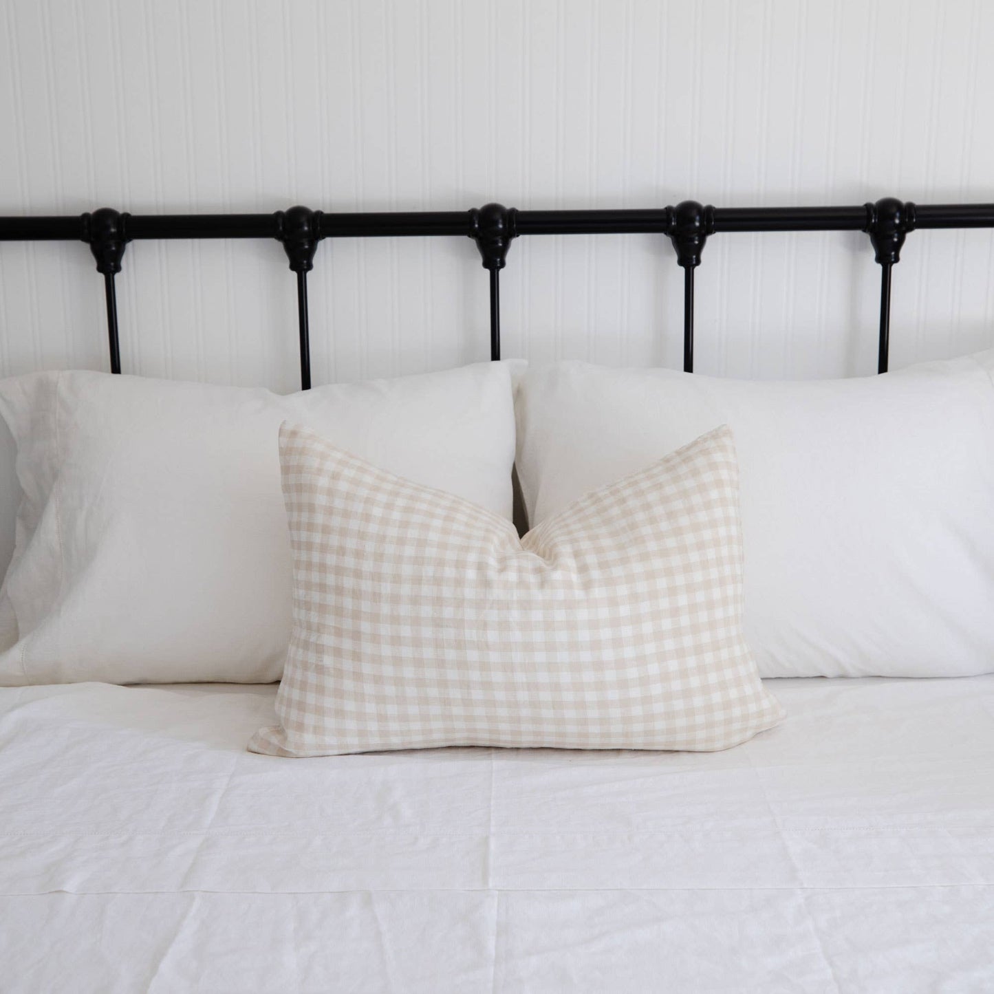 Linen Natural Gingham Pillow