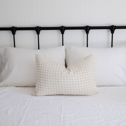 Linen Natural Gingham Pillow