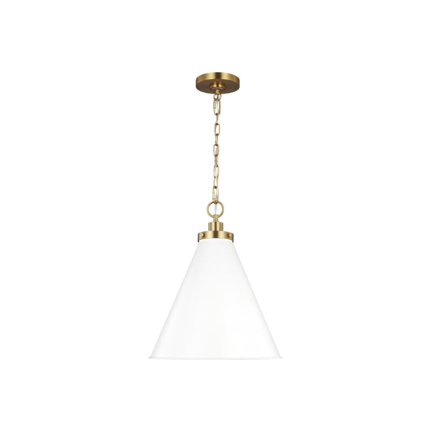 Wellfleet Cone Pendant - Matte White