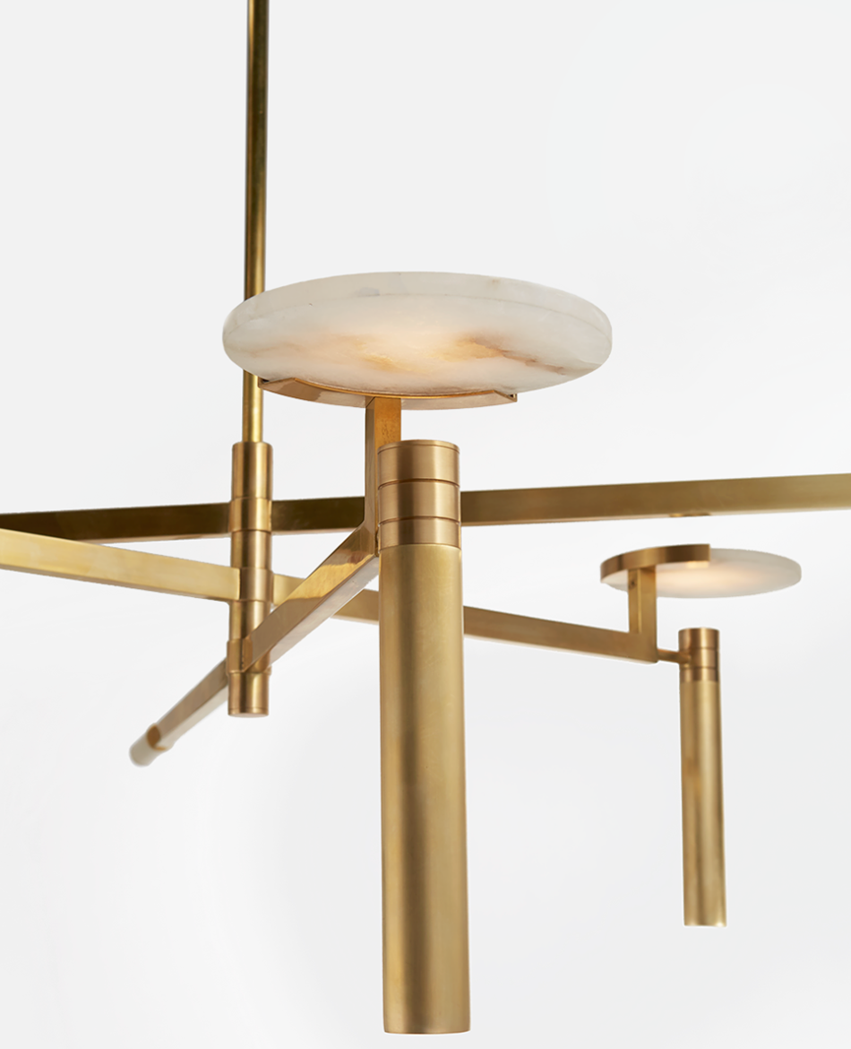 Melange Floating Disc Chandelier - Antique-Burnished Brass