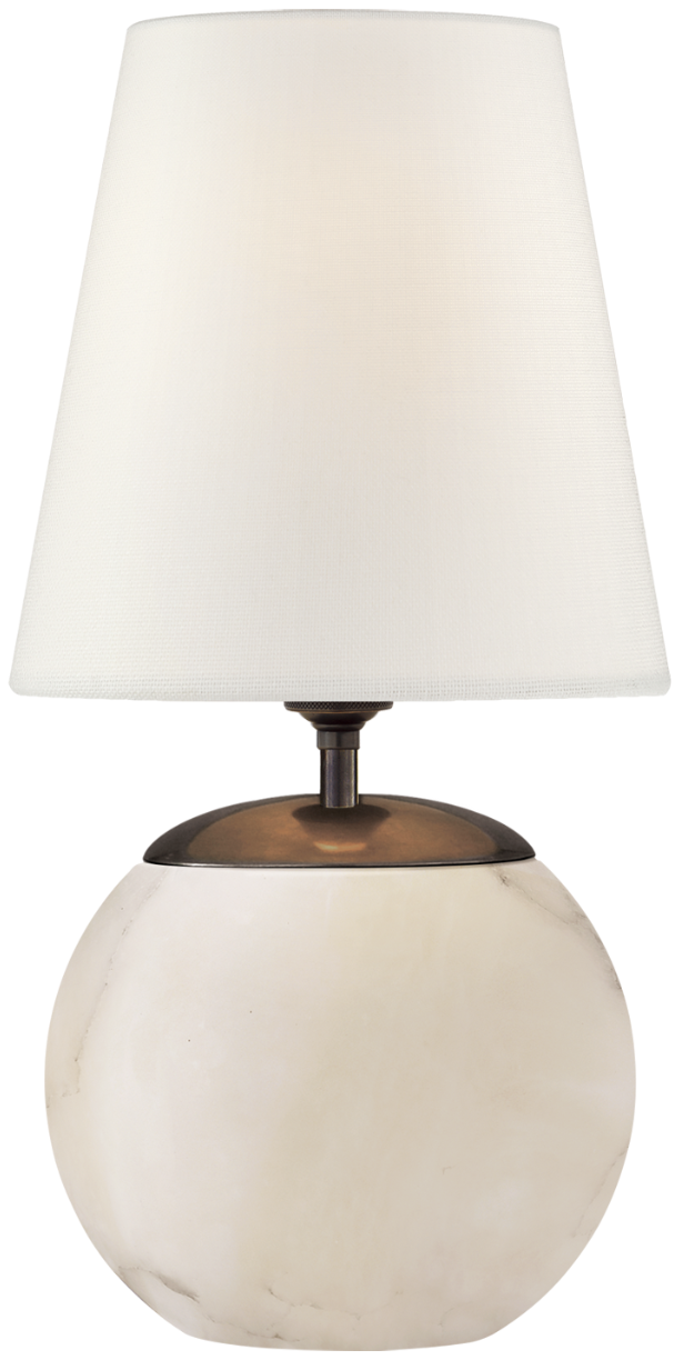 Terri Round Table Lamp - Alabaster