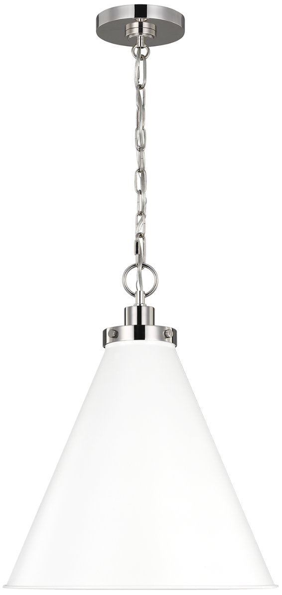Wellfleet Cone Pendant - Matte White