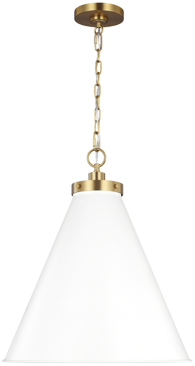 Wellfleet Cone Pendant - Matte White