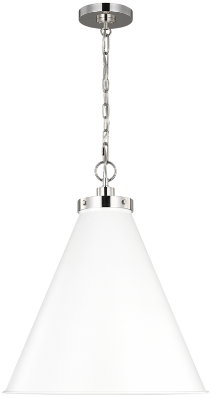 Wellfleet Cone Pendant - Matte White