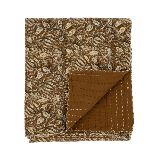 Kantha Willow Throw Blanket
