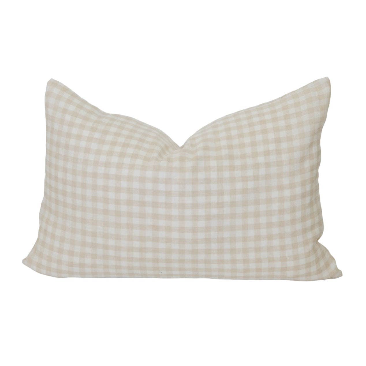 Linen Natural Gingham Pillow