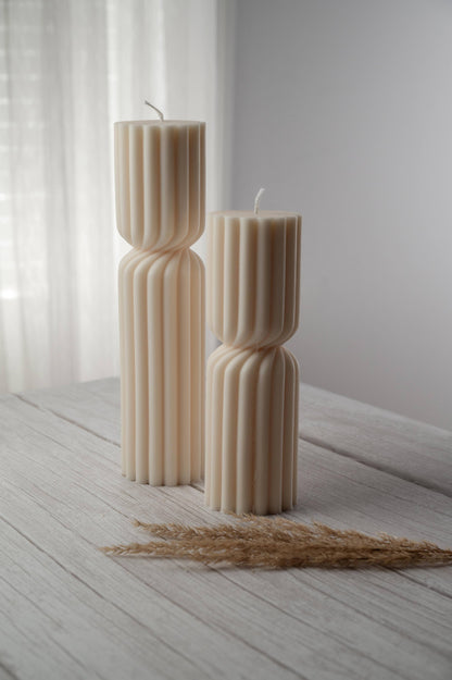 Twisted Ribbed Pillar Candle